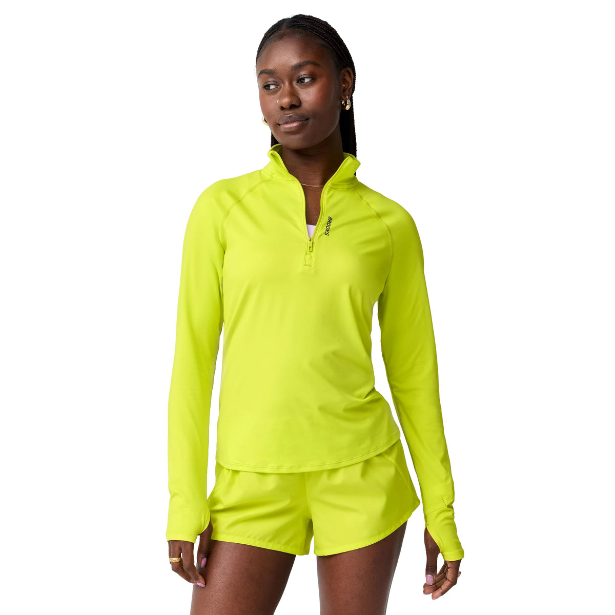 Women's Stretch Half-Zip Running Top with Watch Window