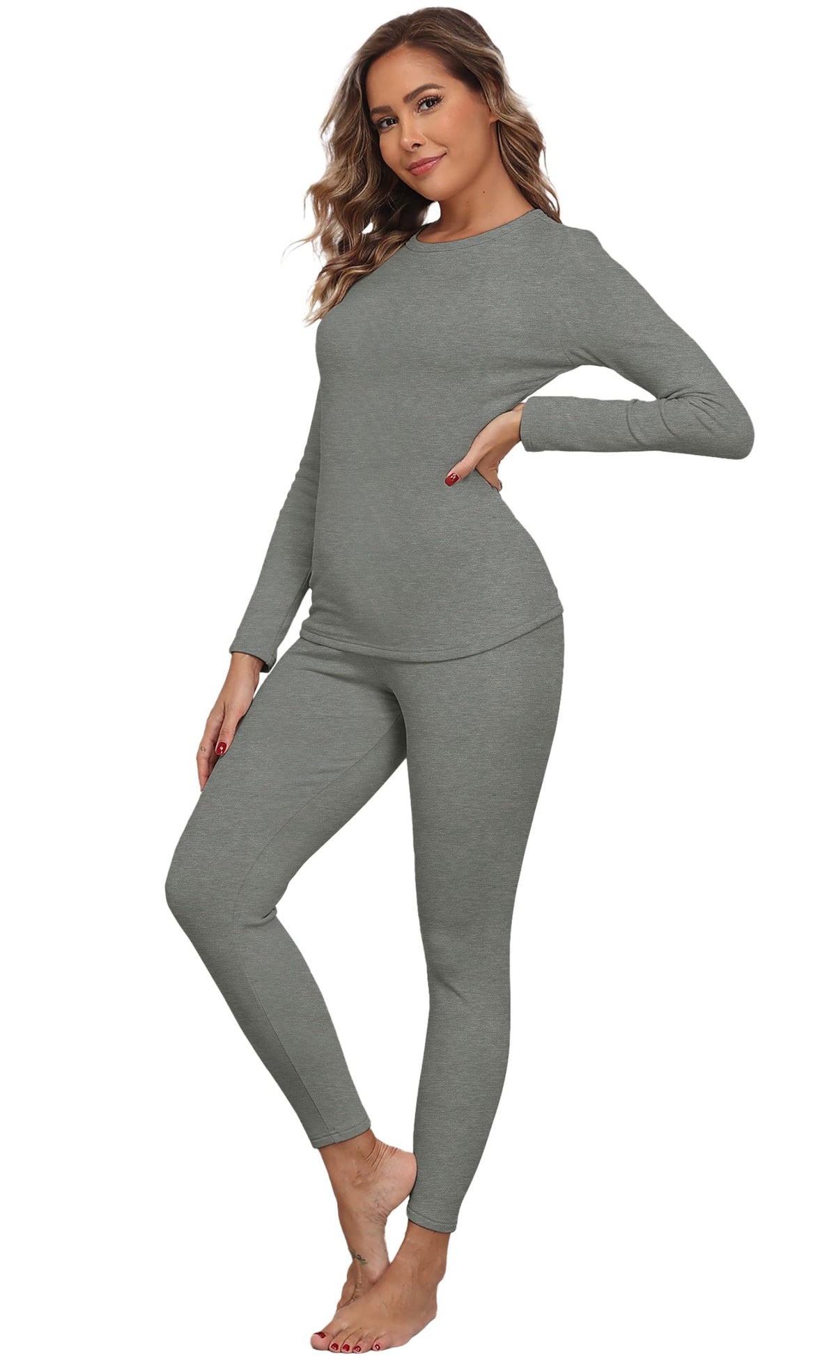 Women's Fleece-Lined Thermal Top and Leggings Set