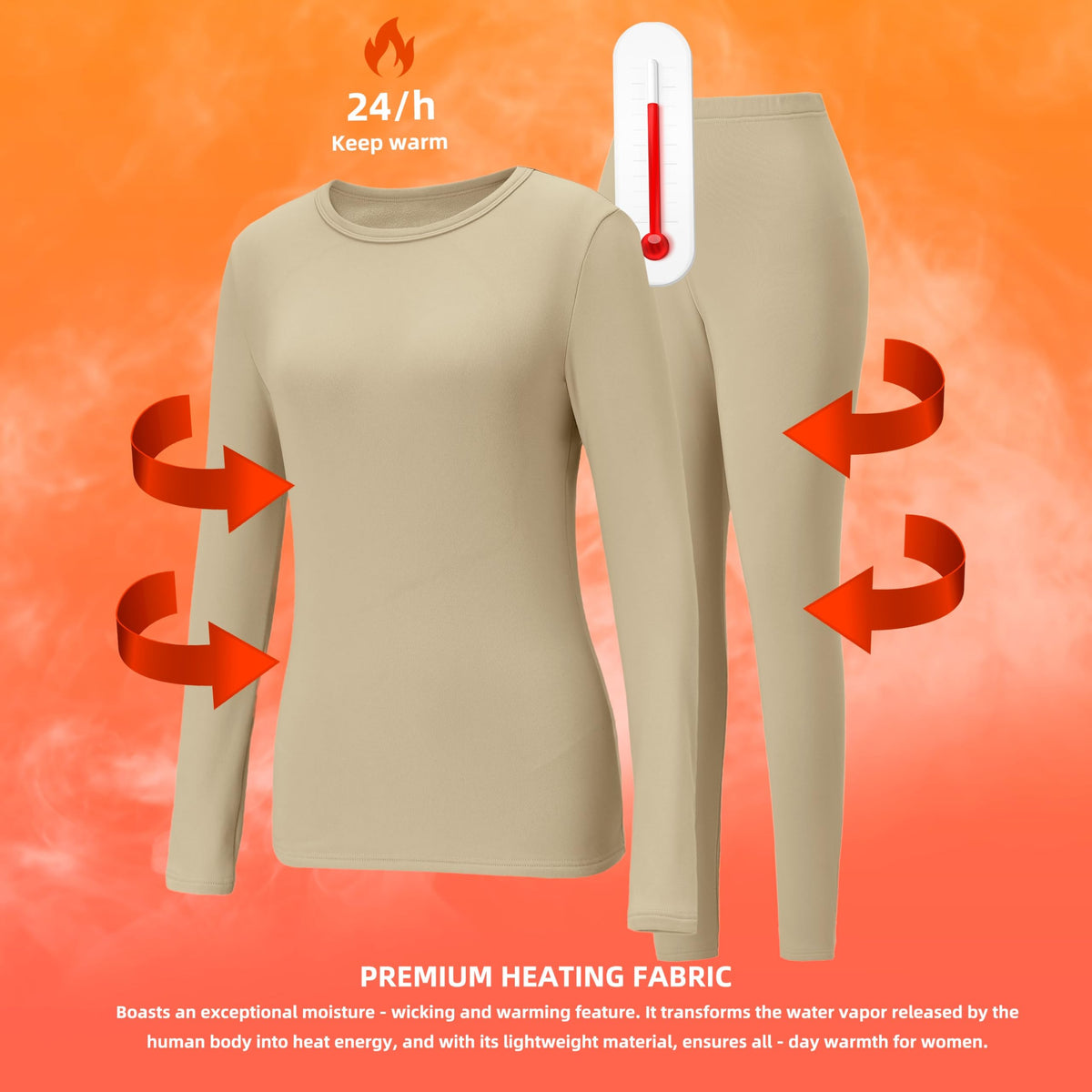 Women's Fleece-Lined Thermal Top and Leggings Set